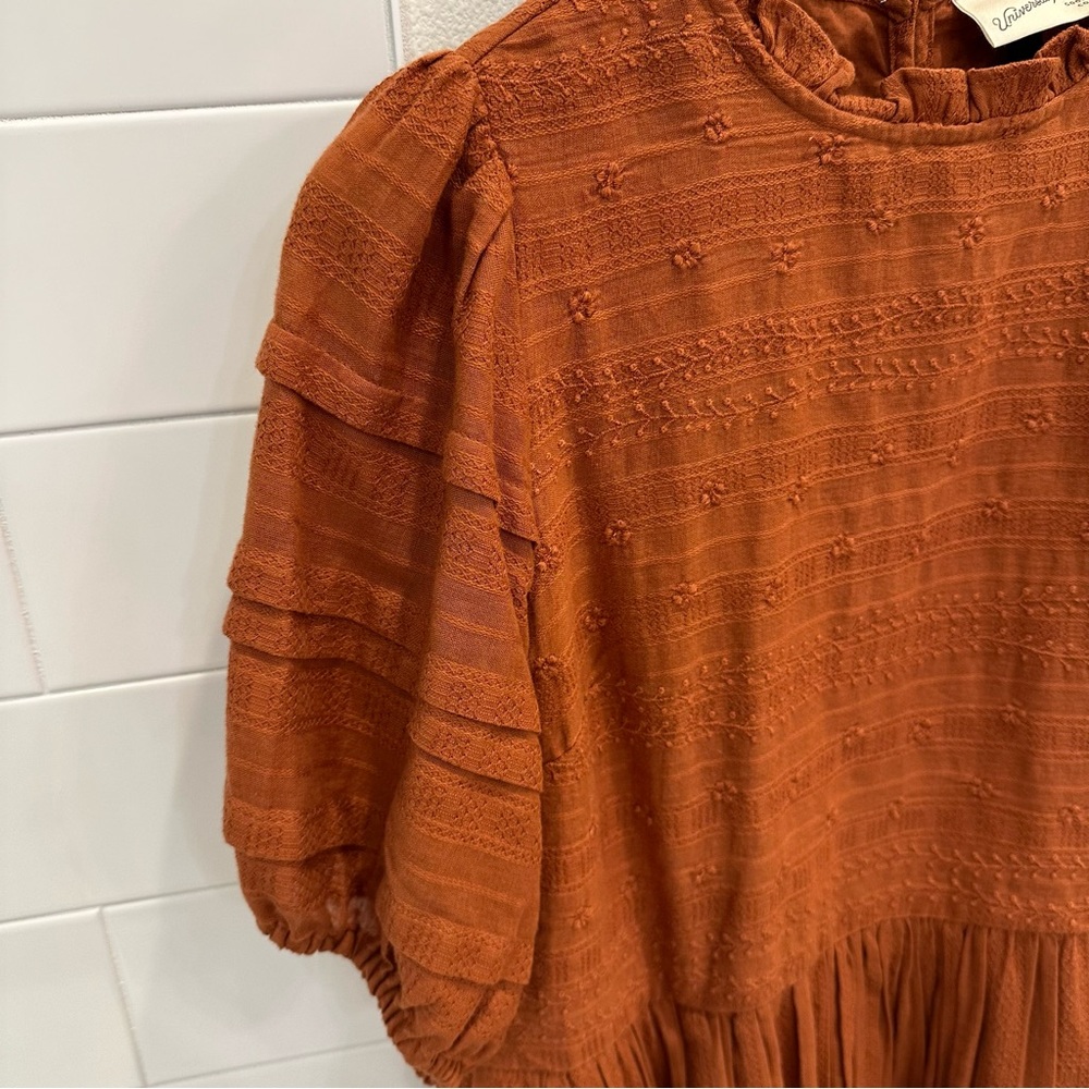 Universal Thread Burnt Orange Embroidered Prairie… - image 3